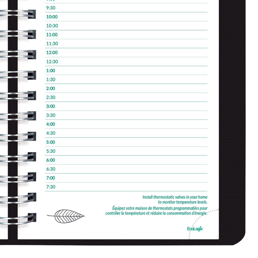 EcoLogix Daily Planner 2025, Bilingual, Black, C410W.81B