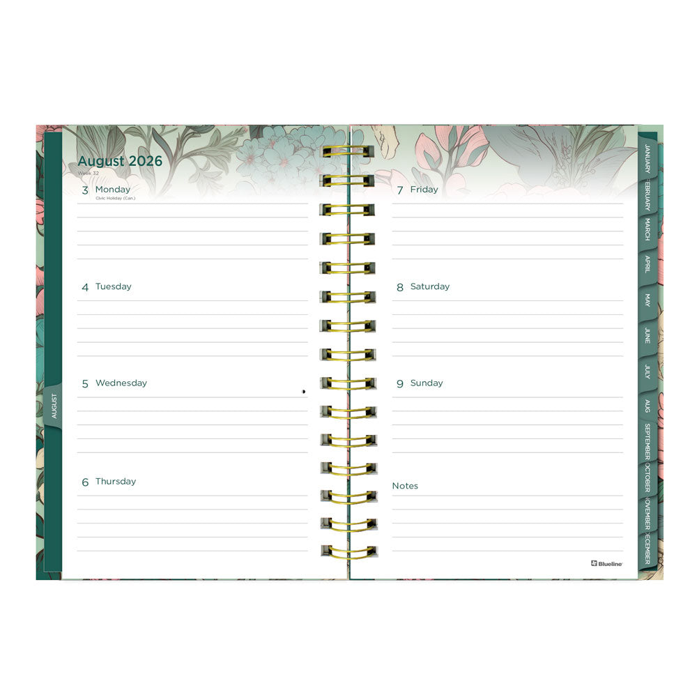 Verdant 17-Month Weekly Planner, 2026-2027, English C448017.01-27 Blueline C448017.01