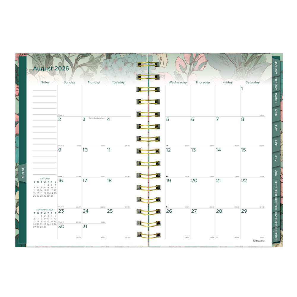 Verdant 17-Month Weekly Planner, 2026-2027, English C448017.01-27 Blueline C448017.01