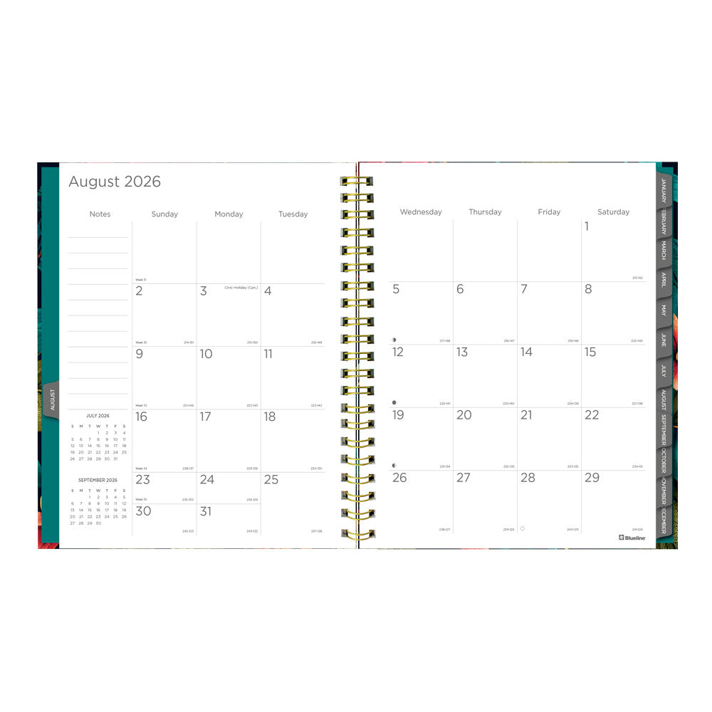 Wildflower Glow 17-Month Weekly Planner, 2026-2027, English C471117.01-27 Blueline C471117.01