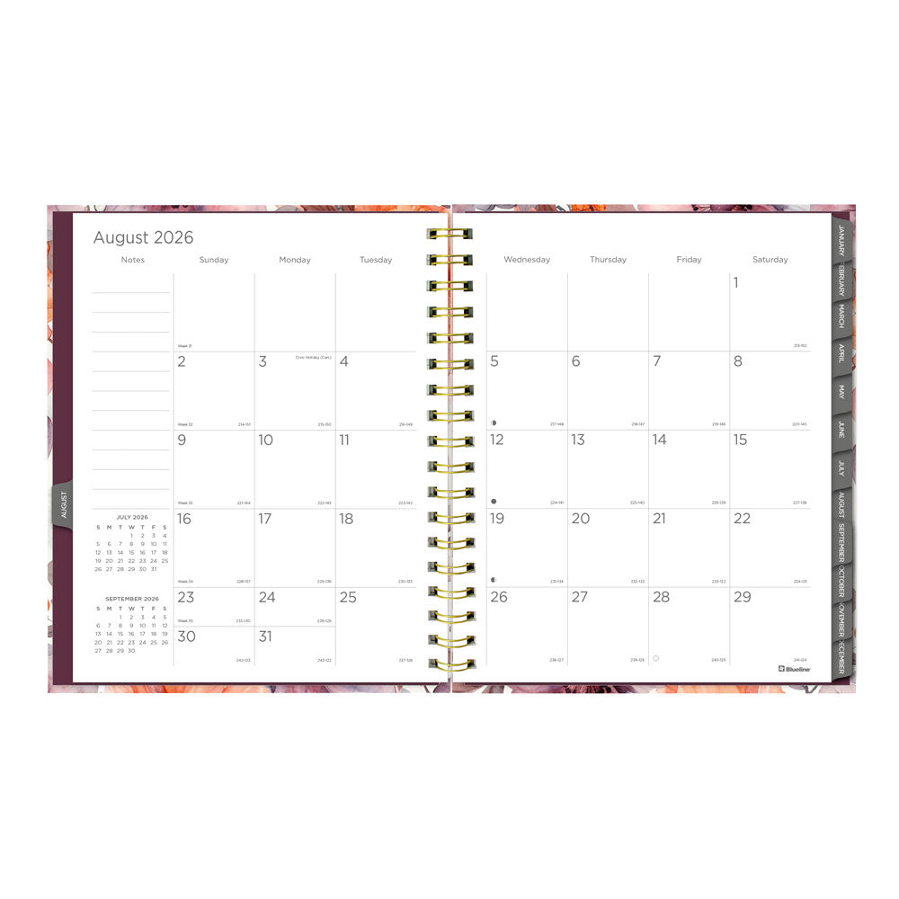 Floral Blush 17-Month Monthly Planner, 2026-2027, English C489017.01-27 Blueline C489017.01