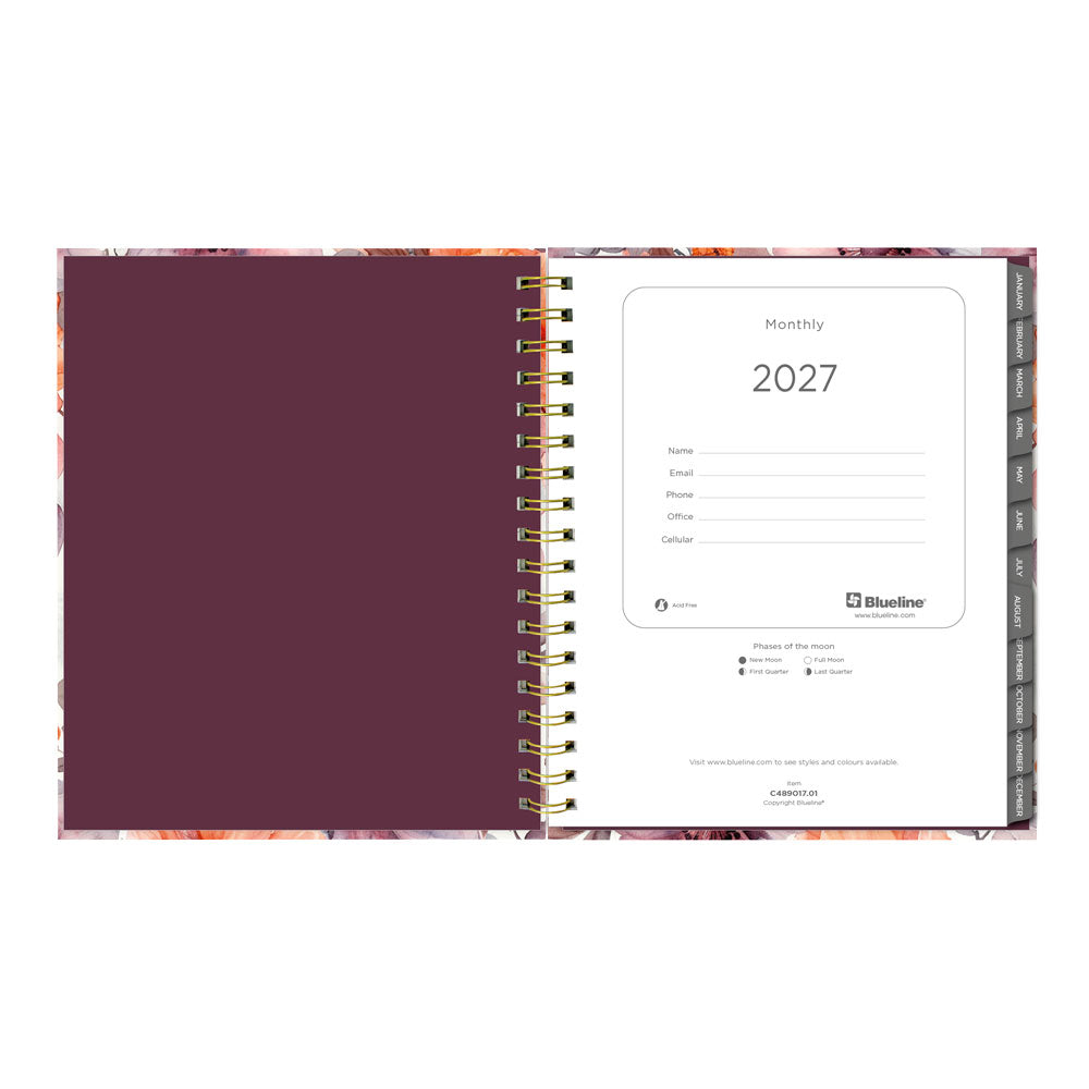 Floral Blush 17-Month Monthly Planner, 2026-2027, English C489017.01-27 Blueline C489017.01
