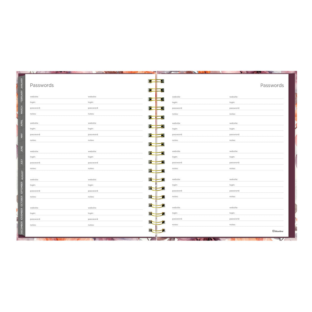 Floral Blush 17-Month Monthly Planner, 2026-2027, English C489017.01-27 Blueline C489017.01