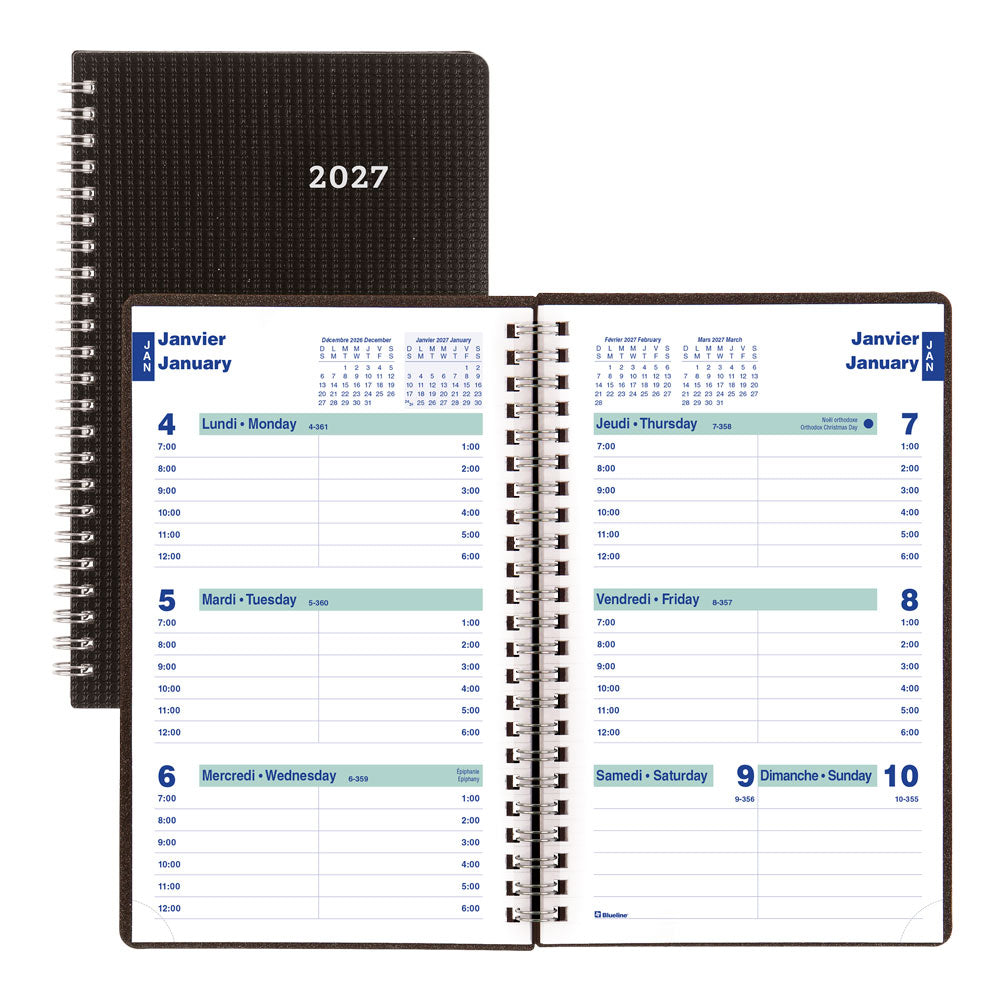 DuraFlex Weekly Appointment Book, 2027, Bilingual C5075V.81BT-27 Blueline C5075V.81BT