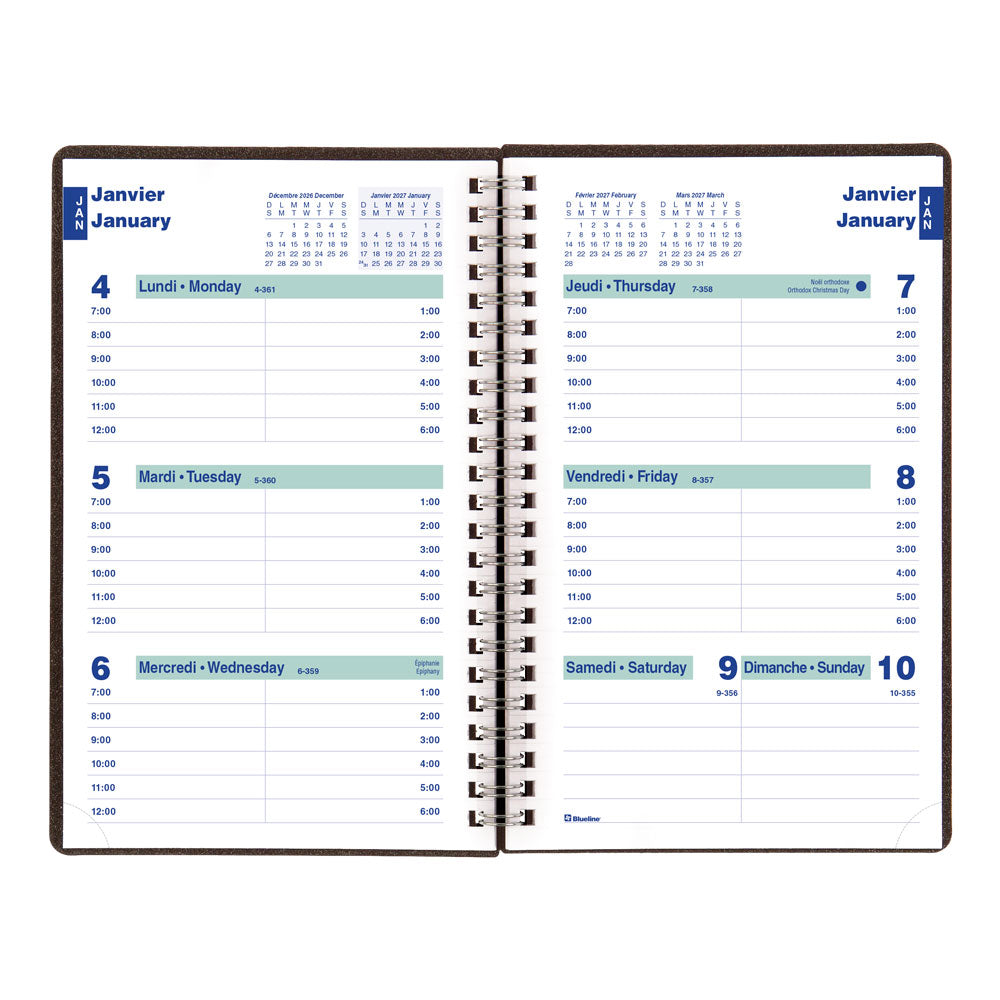 DuraFlex Weekly Appointment Book, 2027, Bilingual C5075V.81BT-27 Blueline C5075V.81BT