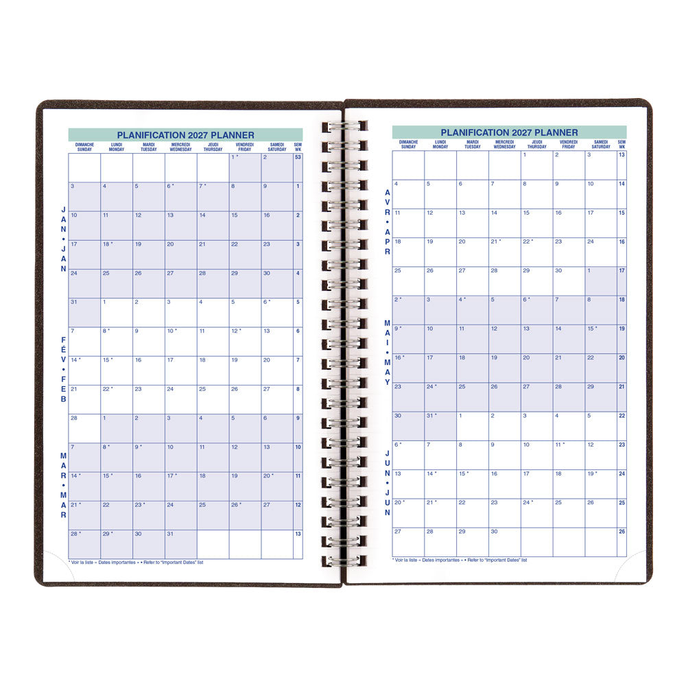 DuraFlex Weekly Appointment Book, 2027, Bilingual C5075V.81BT-27 Blueline C5075V.81BT