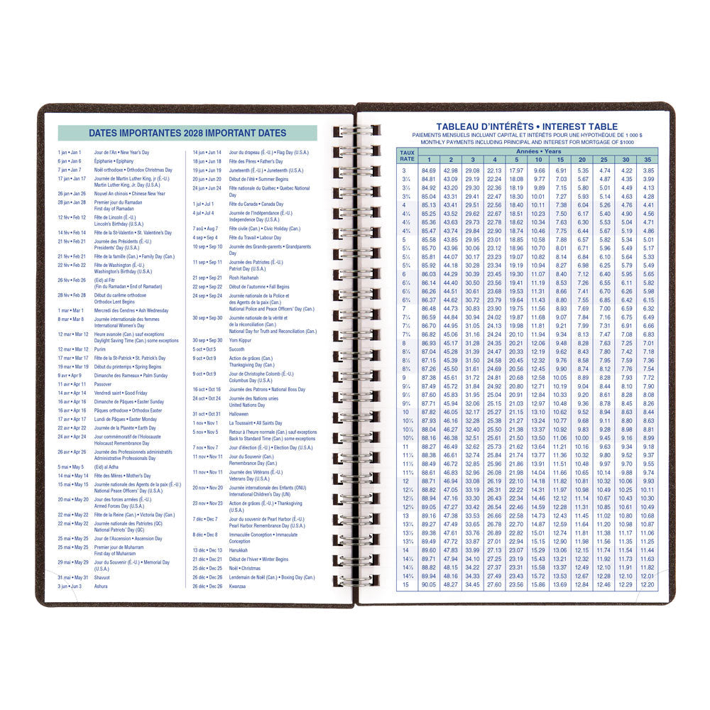 DuraFlex Weekly Appointment Book, 2027, Bilingual C5075V.81BT-27 Blueline C5075V.81BT