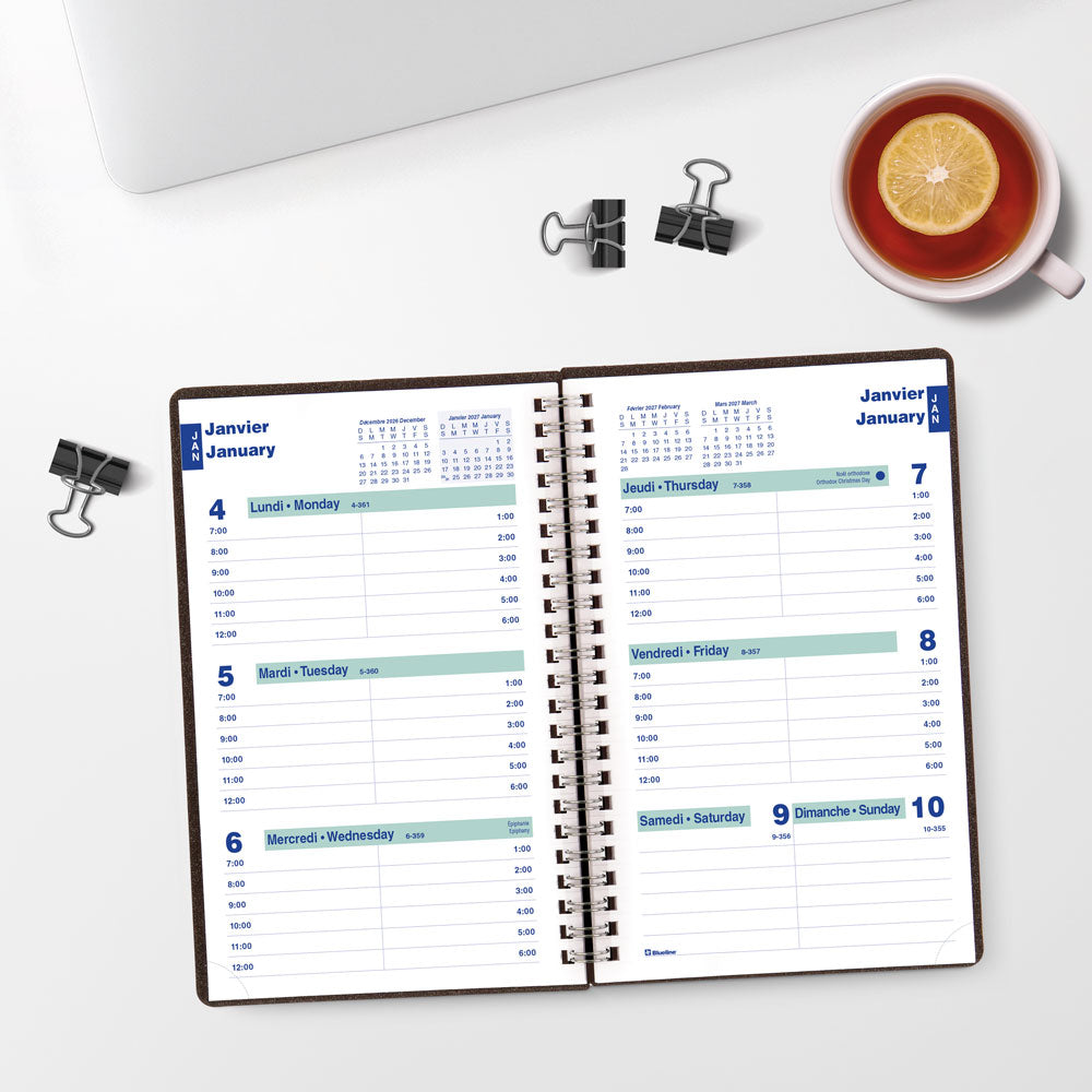 DuraFlex Weekly Appointment Book, 2027, Bilingual C5075V.81BT-27 Blueline C5075V.81BT
