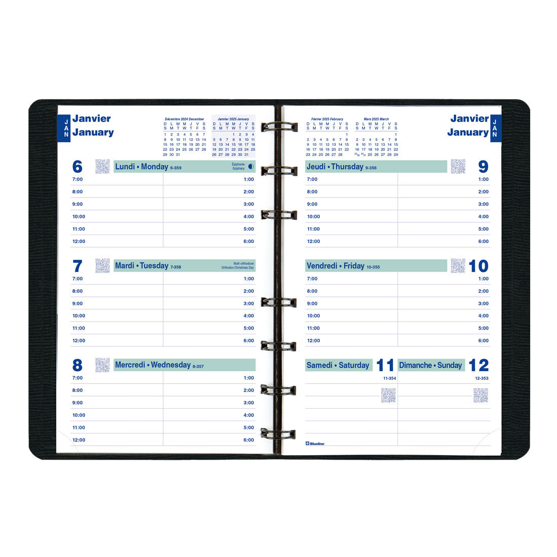 Essential Weekly Planner 2025, Bilingual, C5100.81BTX#colour_black