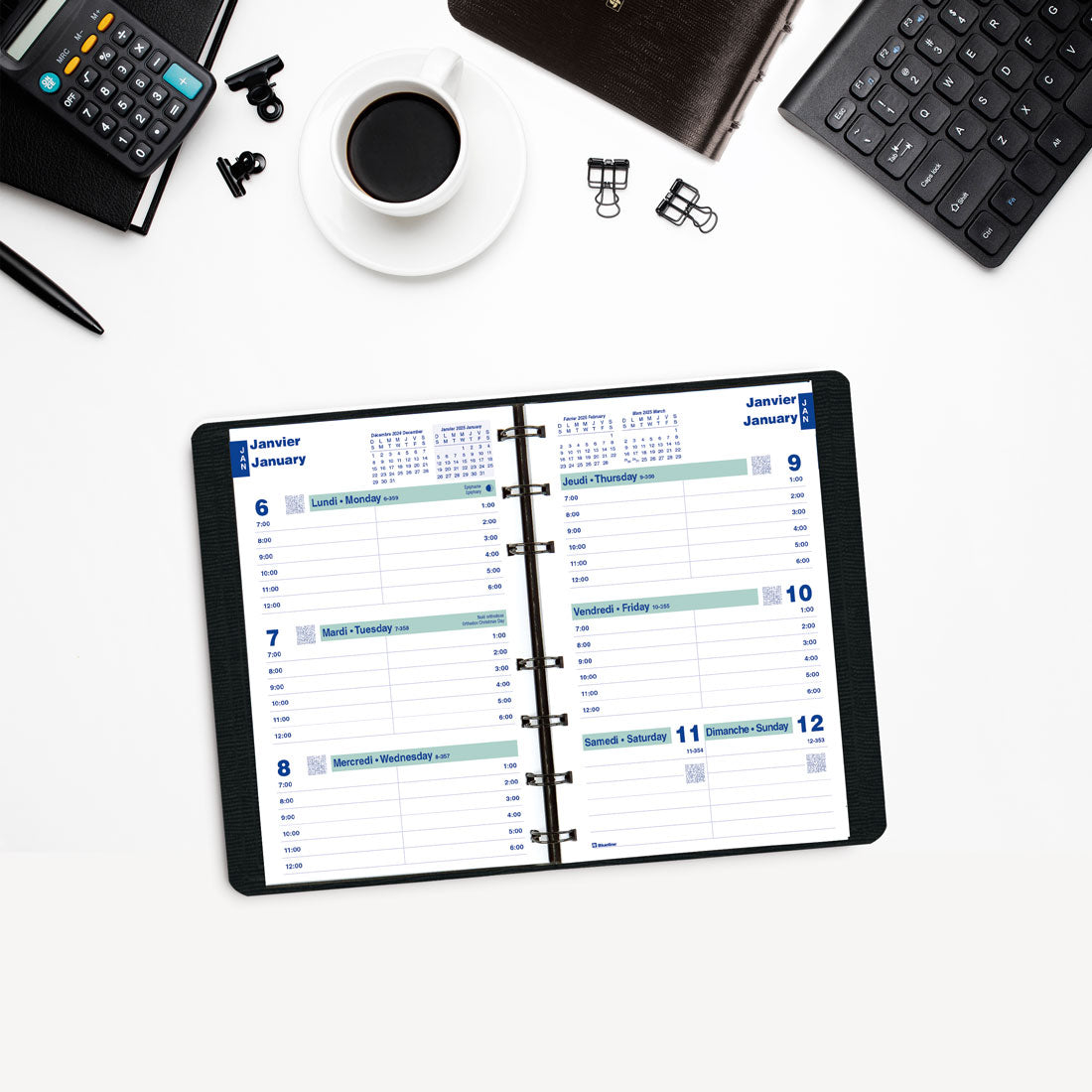 Essential Weekly Planner 2025, Bilingual, C5100.81BTX#colour_black