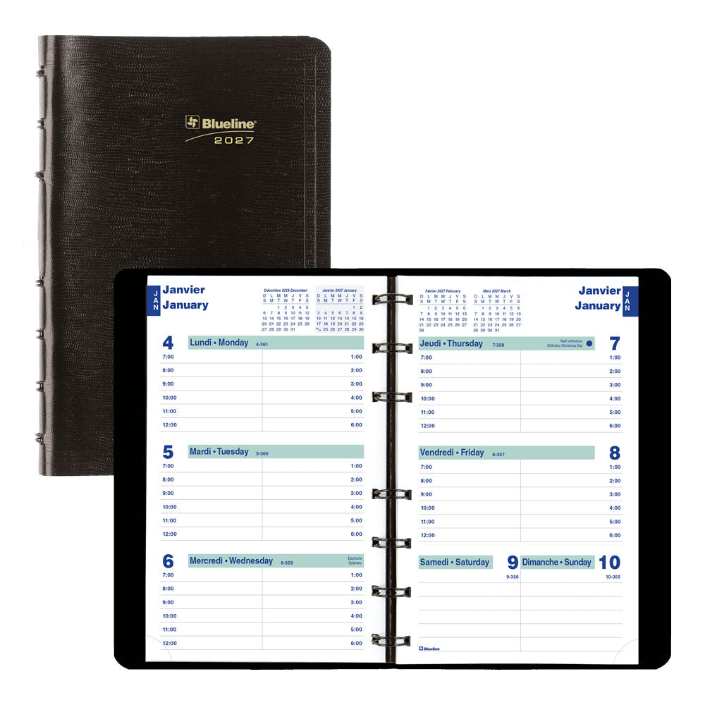 Essential Weekly Appointment Book, 2027, Bilingual Black C5100.81BTX-27 Blueline C5100.81BTX #colour_black