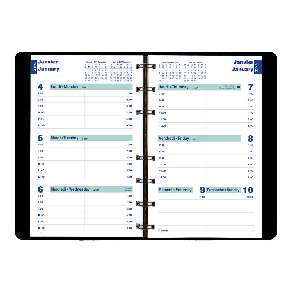 Essential Weekly Appointment Book, 2027, Bilingual Black C5100.81BTX-27 Blueline C5100.81BTX #colour_black