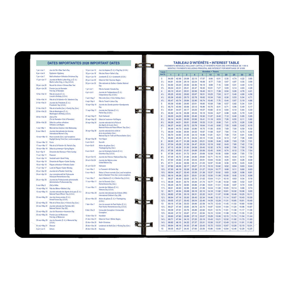 Essential Weekly Appointment Book, 2027, Bilingual Black C5100.81BTX-27 Blueline C5100.81BTX #colour_black