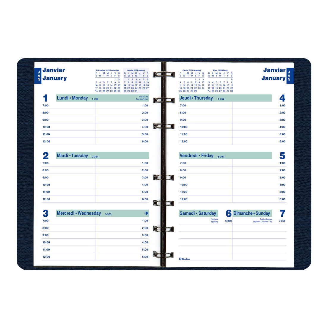 Essential Weekly Planner 2024, Bilingual - C5100.81BTX#colour_blue