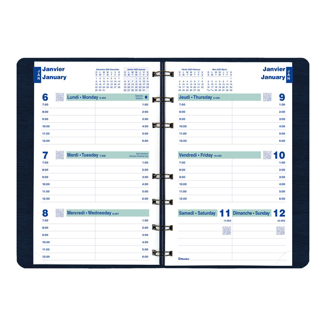 Essential Weekly Planner 2025, Bilingual, C5100.82BTX#colour_blue