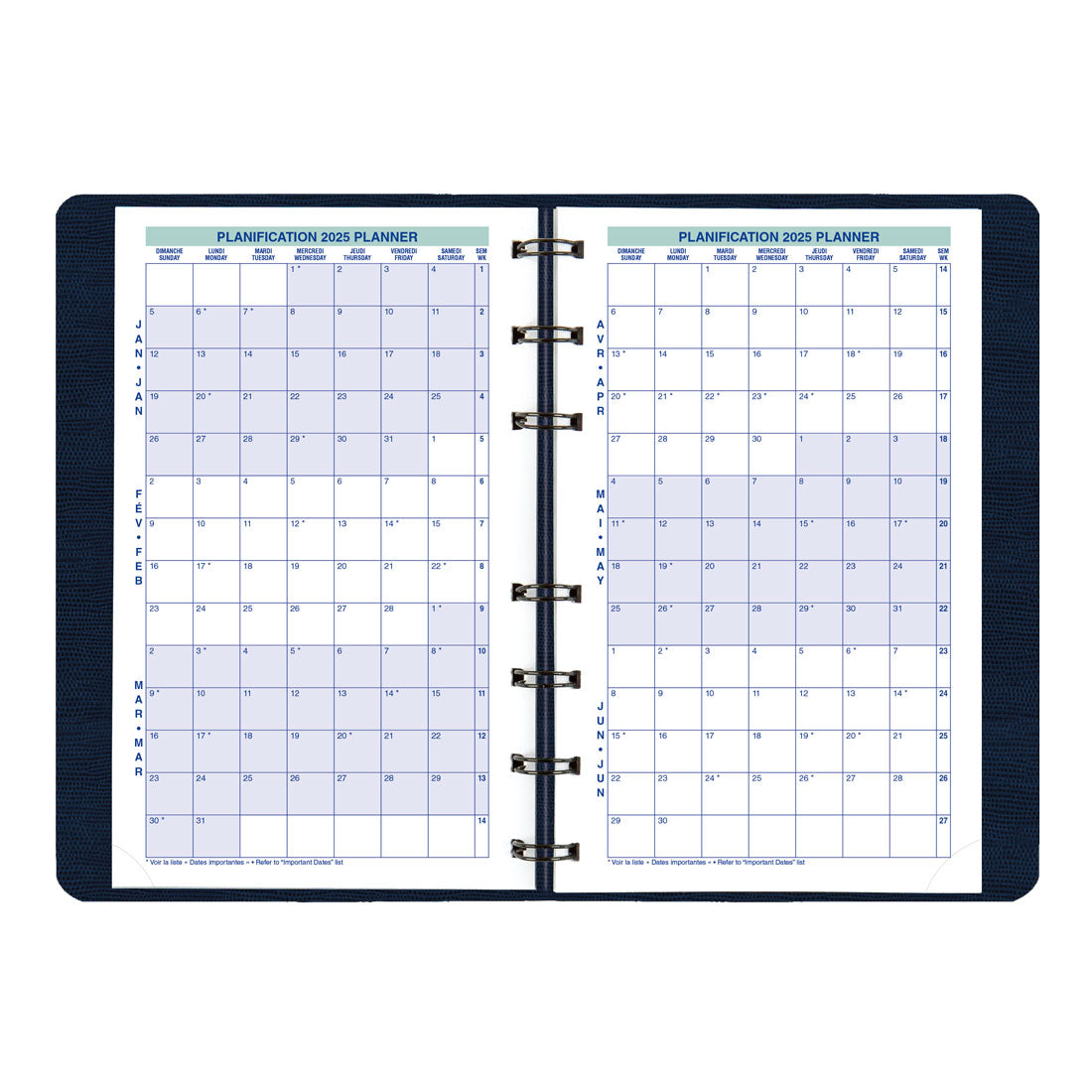 Essential Weekly Planner 2025, Bilingual, C5100.82BTX#colour_blue