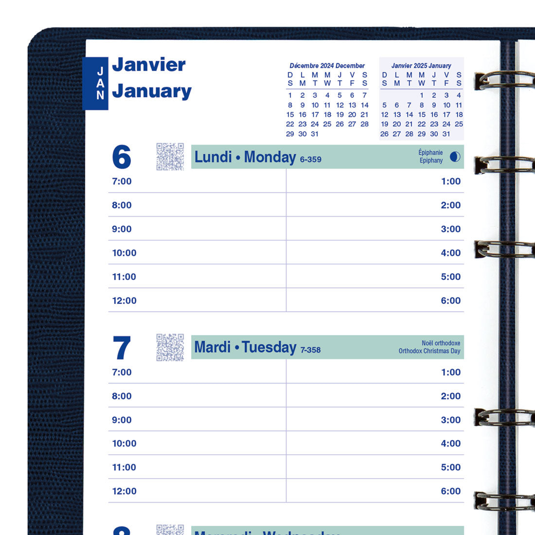 Essential Weekly Planner 2025, Bilingual, C5100.82BTX#colour_blue