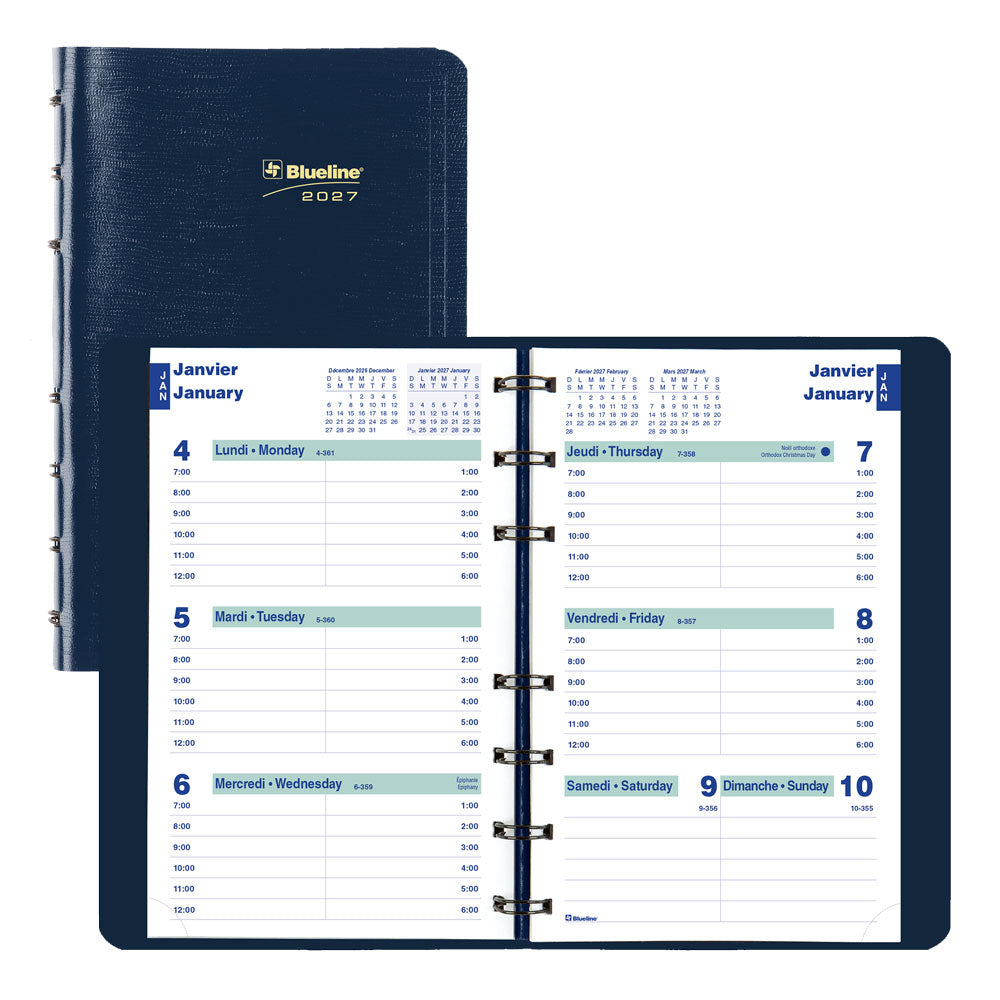 Essential Weekly Appointment Book, 2027, Bilingual Blue C5100.82BTX-27 Blueline C5100.82BTX #colour_blue