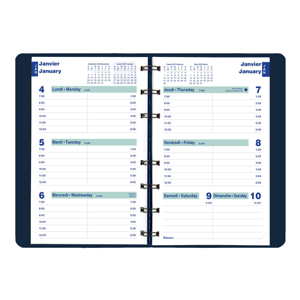 Essential Weekly Appointment Book, 2027, Bilingual Blue C5100.82BTX-27 Blueline C5100.82BTX #colour_blue