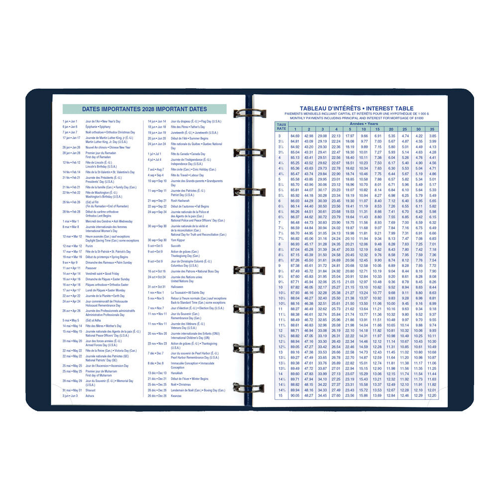 Essential Weekly Appointment Book, 2027, Bilingual Blue C5100.82BTX-27 Blueline C5100.82BTX #colour_blue