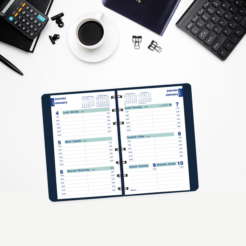 Essential Weekly Appointment Book, 2027, Bilingual Blue C5100.82BTX-27 Blueline C5100.82BTX #colour_blue
