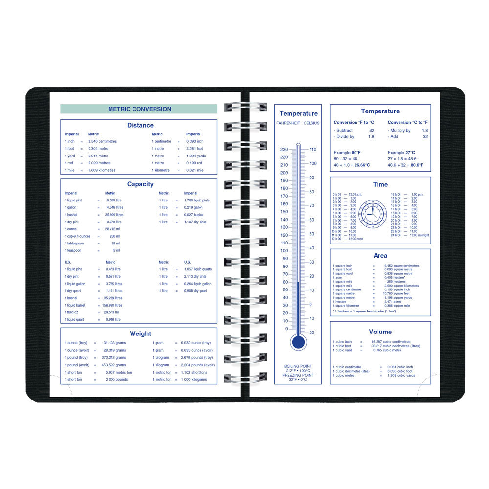 Essential Two-Day Appointment Book, 2027, Bilingual, Black C5104.81BT-27 Blueline C5104.81BT