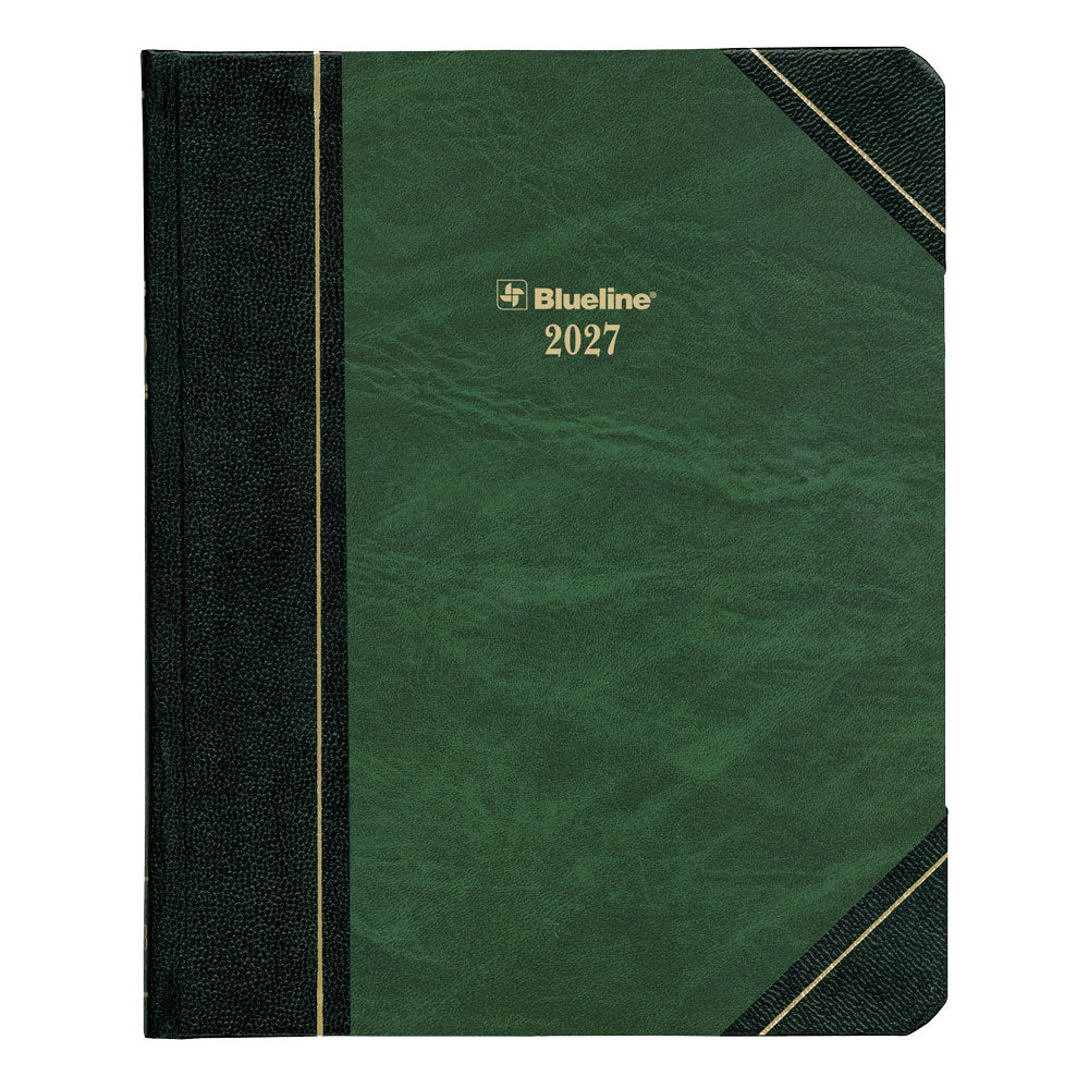 Traditional Daily Appointment Book, 2027, Bilingual, Marble Green C517B-27 Blueline C517B