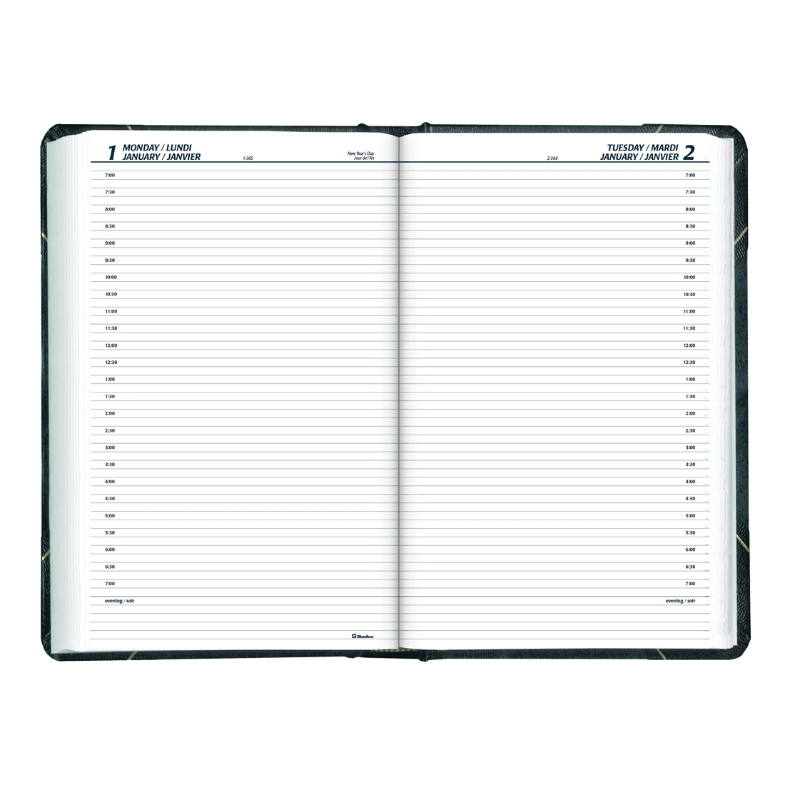 Daily Planner 2025, Bilingual Blueline Blueline CDA