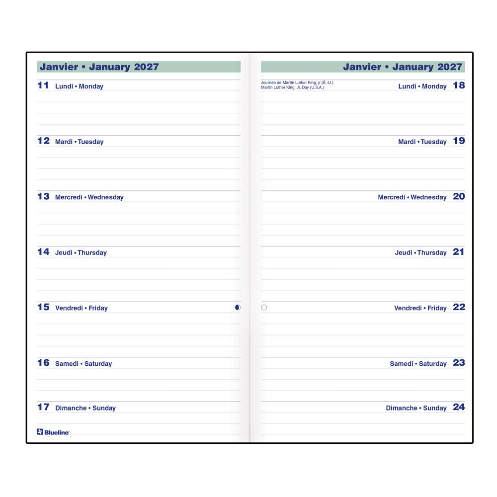 Essential Two-Week Planner, 2027, Bilingual C5626.81BZ-27 Blueline C5626.81BZ