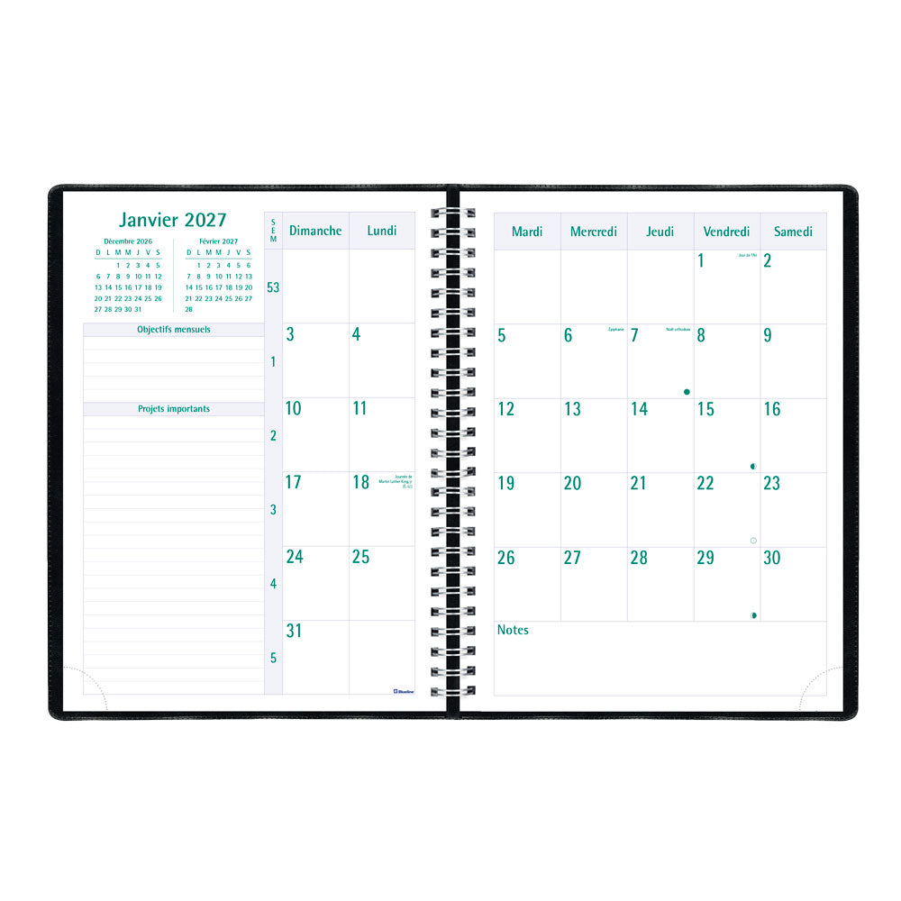 Timanager® Weekly/Monthly Appointment Book, 2027, French, 13 Months C5900.81F-27 Blueline C5900.81F