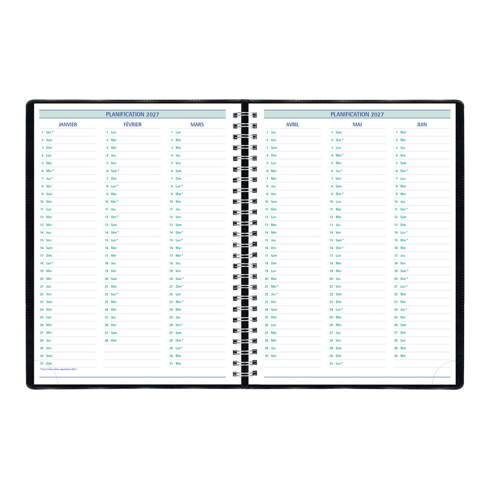 Timanager® Weekly/Monthly Appointment Book, 2027, French, 13 Months C5900.81F-27 Blueline C5900.81F