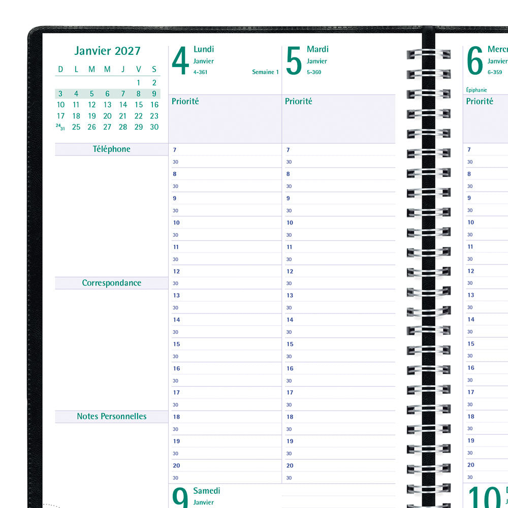 Timanager® Weekly/Monthly Appointment Book, 2027, French, 13 Months C5900.81F-27 Blueline C5900.81F