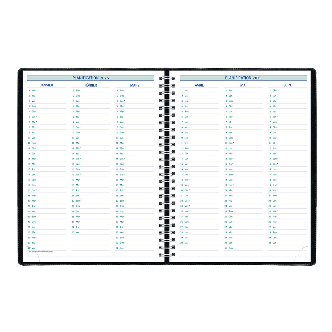 Timanager® Weekly Planner 2025, (French version), Black, C5900.81F