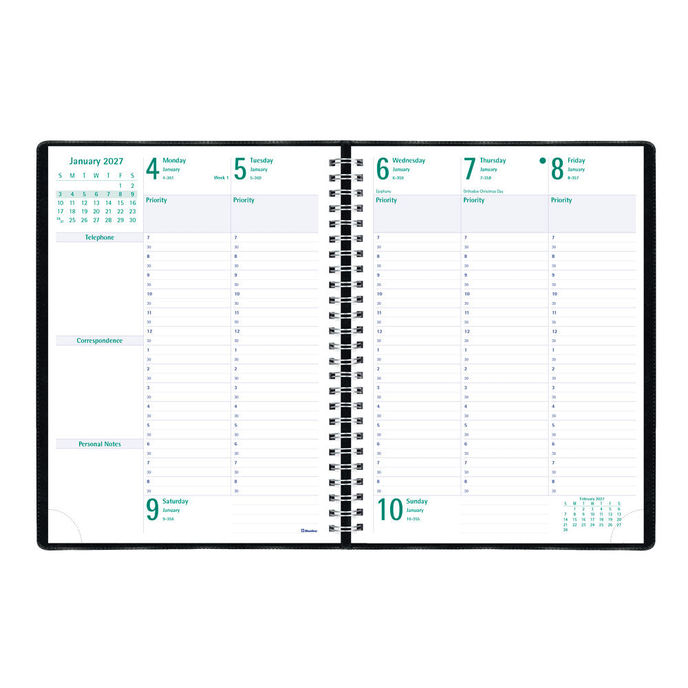 Timanager® Weekly/Monthly Appointment Book, 2027, English , 13 MonthsC5900.81-27 Blueline C5900.81
