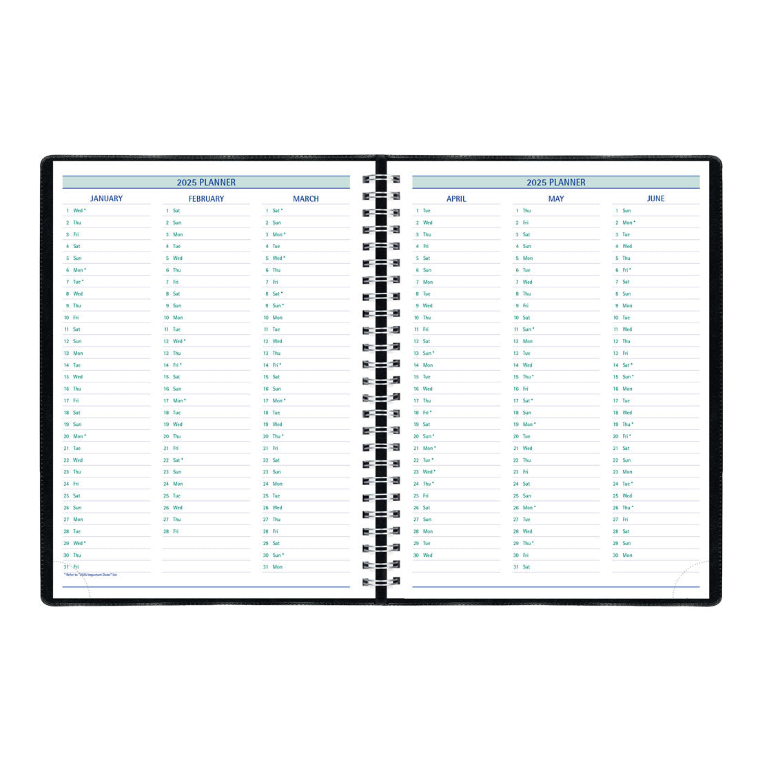 Timanager® Weekly Planner 2025, English, Black, C5900.81