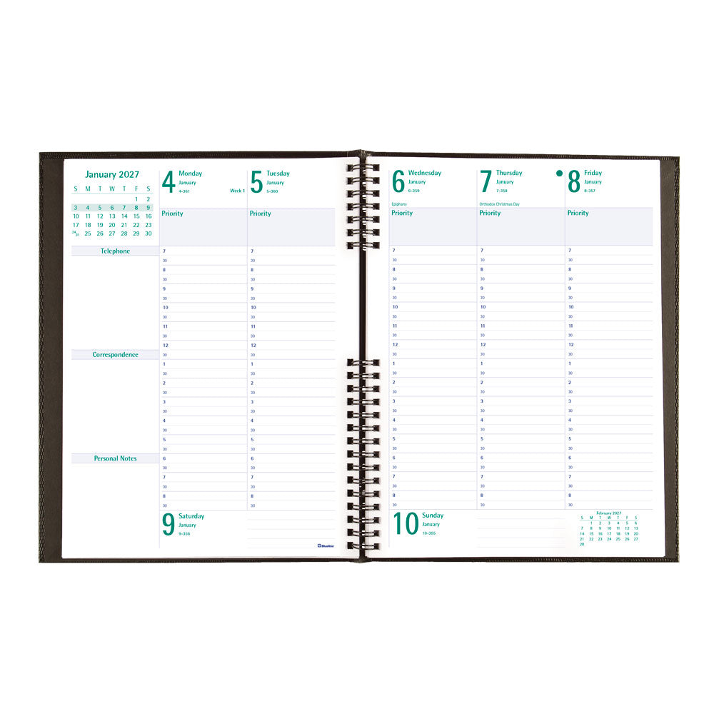Timanager® Weekly/Monthly Appointment Book, 2027, English, 13 Months C5905.81-27 Blueline C5905.81