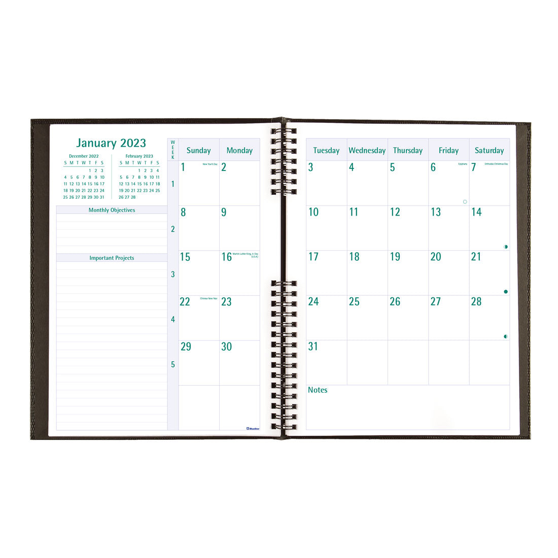 Timanager®/CoilPro Weekly Planner 2025, English, Black, C5905.81