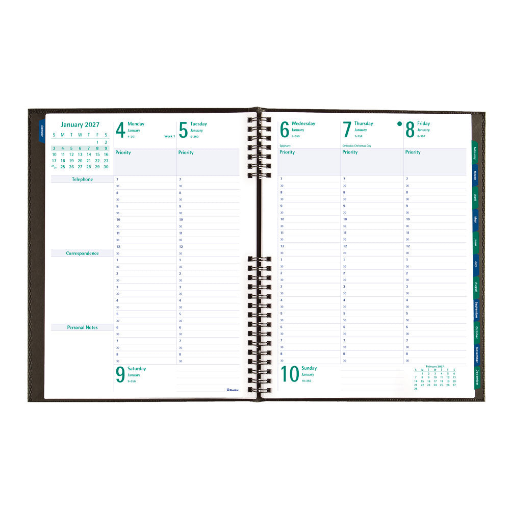 Timanager® Weekly/Monthly Appointment Book, 2027, English, 13 Months C5905.81-27 Blueline C5905.81