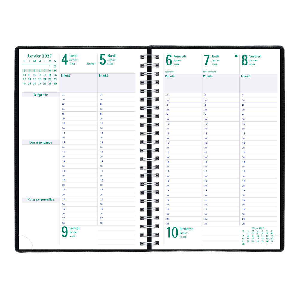 Timanager® Weekly/Monthly Appointment Book, 2027, French, 13 Months C5910.81F-27 Blueline C5910.81F