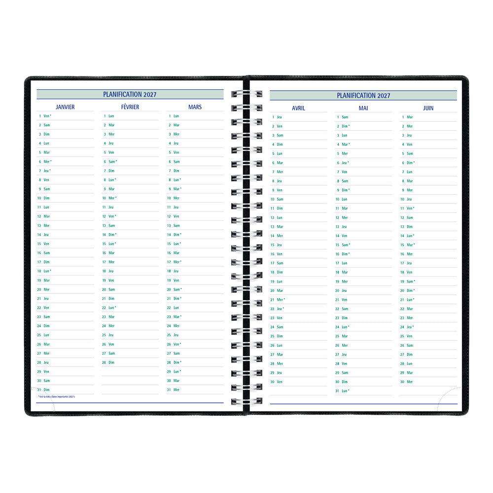 Timanager® Weekly/Monthly Appointment Book, 2027, French, 13 Months C5910.81F-27 Blueline C5910.81F