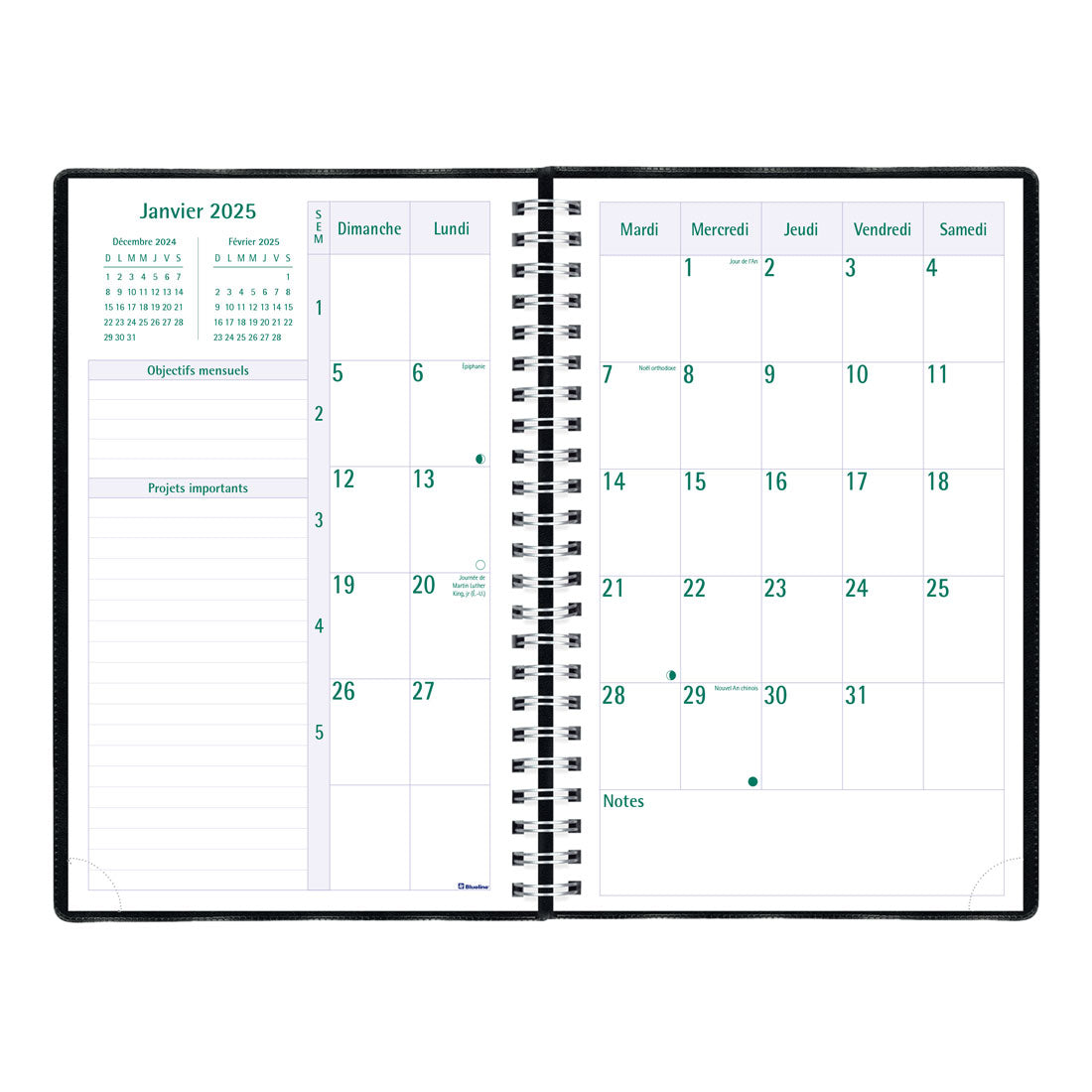 Timanager® Weekly Planner 2025, (French version), Black, C5910.81F