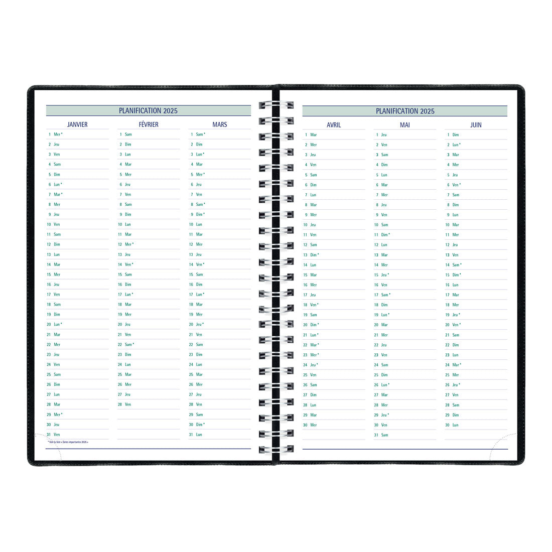 Timanager® Weekly Planner 2025, (French version), Black, C5910.81F