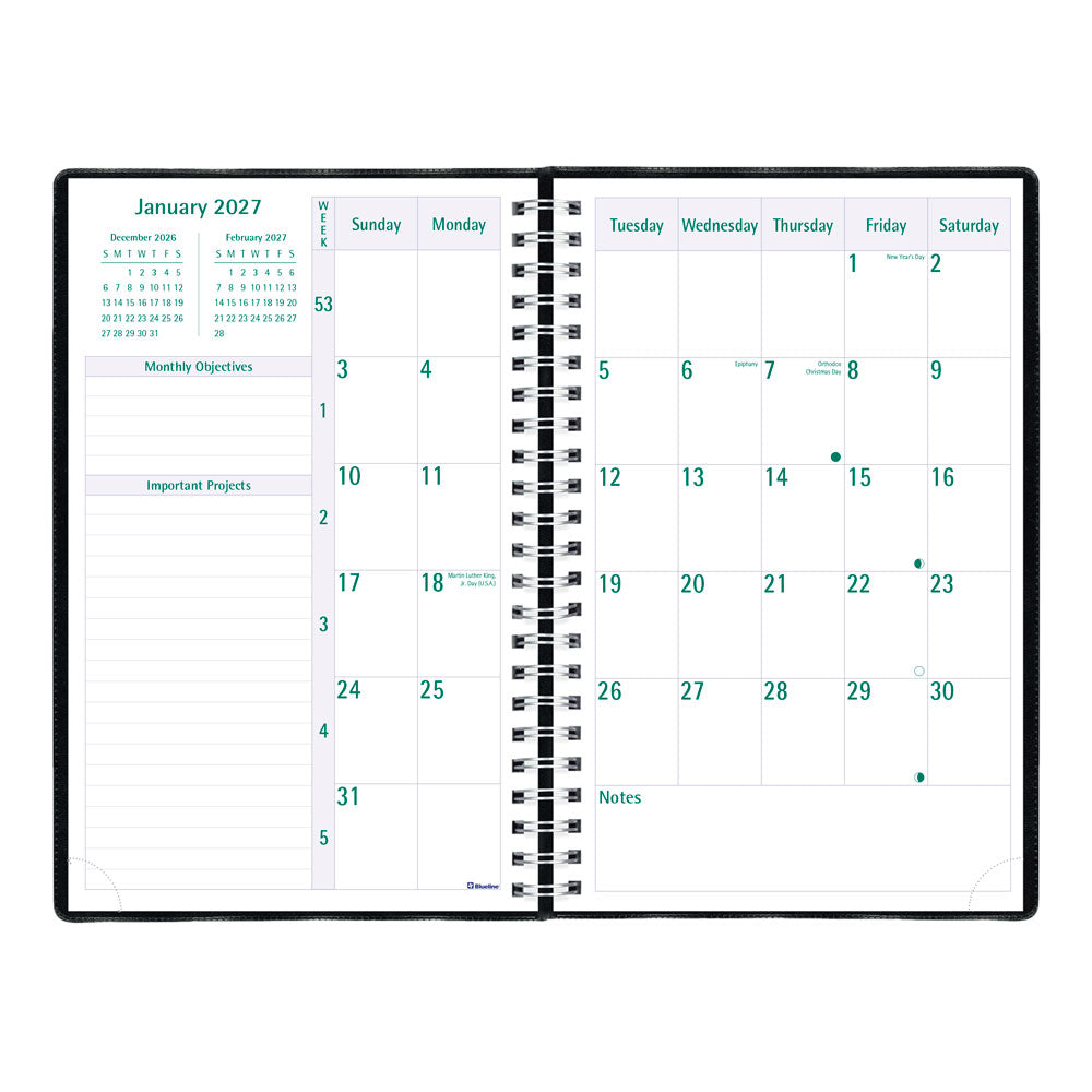 Timanager® Weekly/Monthly Appointment Book, 2027, English, 13 Months C5910.81-27 Blueline C5910.81