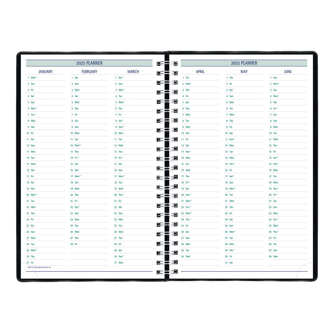 Timanager® Weekly Planner 2025, English, Black, C5910.81