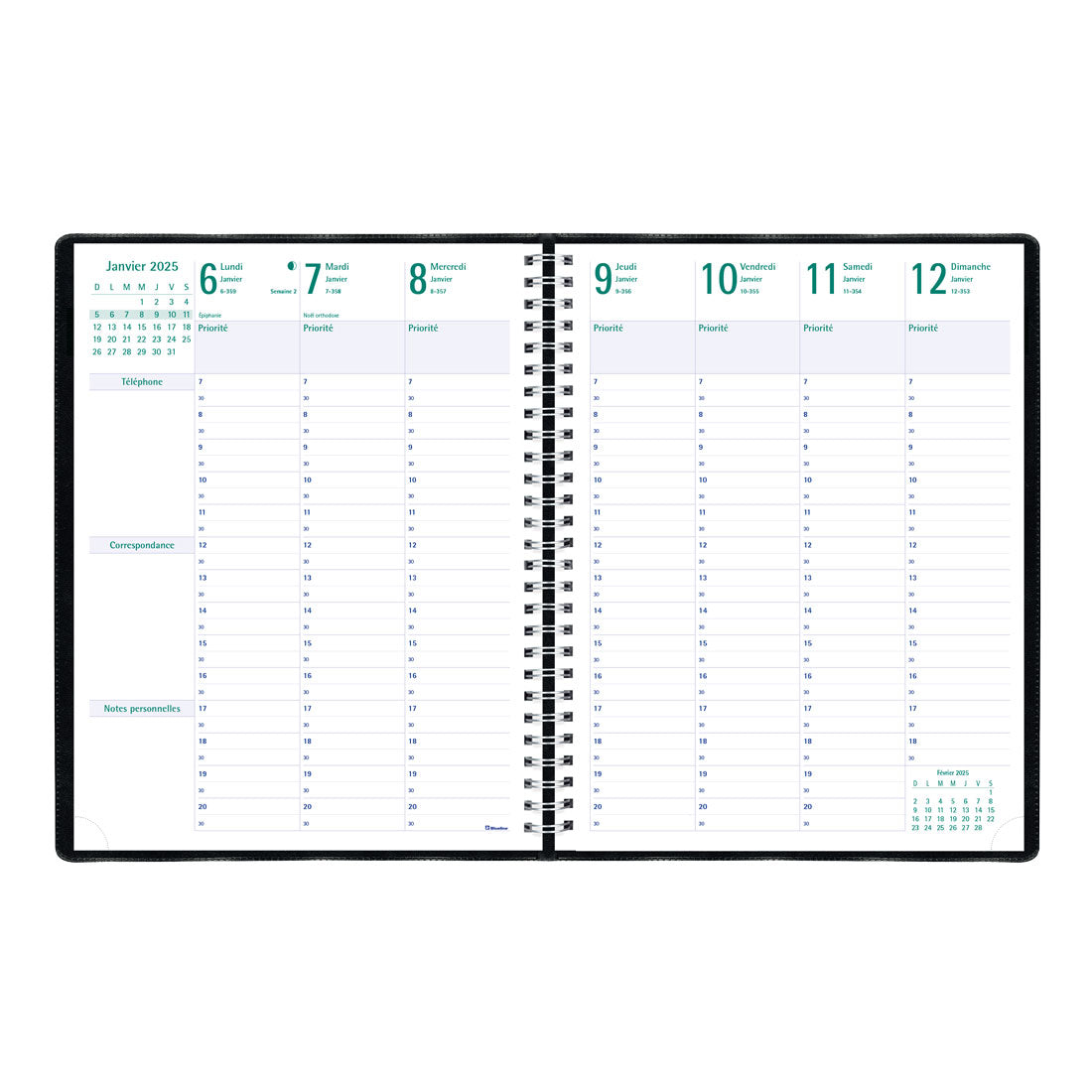 Timanager® Weekly Planner 2025, (French version), Black, C5930.81FT