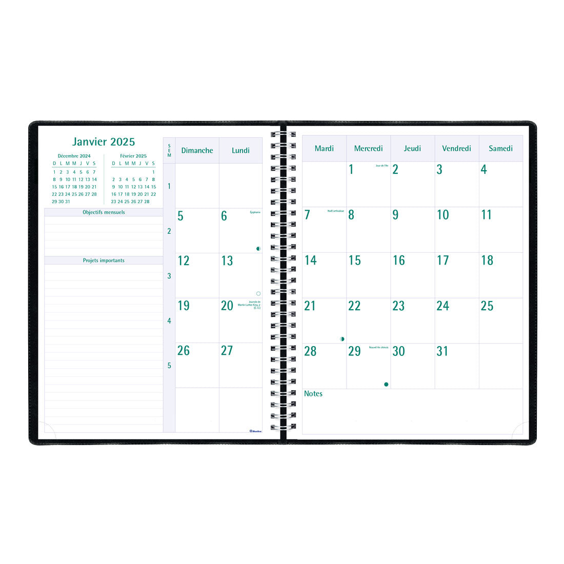 Timanager® Weekly Planner 2025, (French version), Black, C5930.81FT