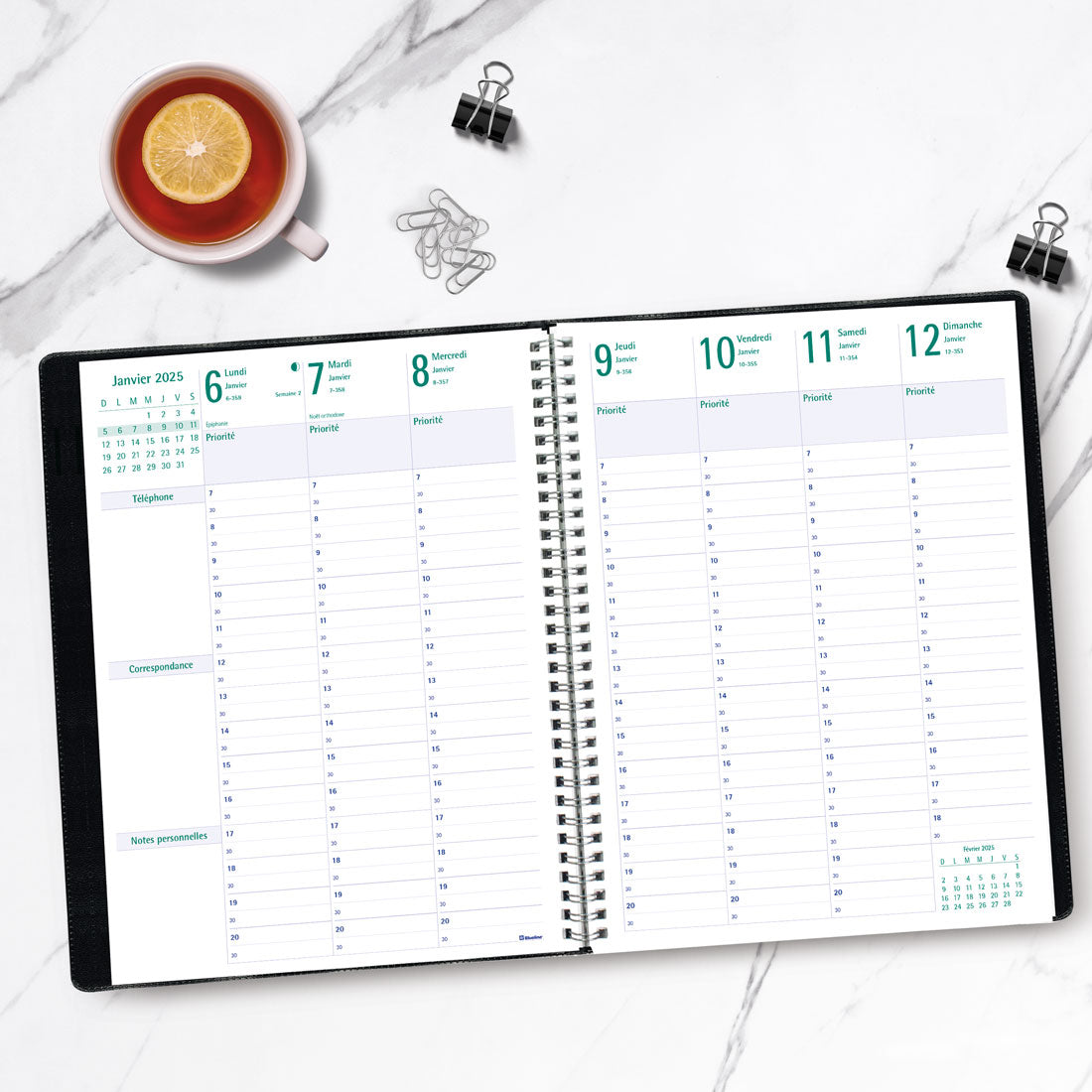 Timanager® Weekly Planner 2025, (French version), Black, C5930.81FT