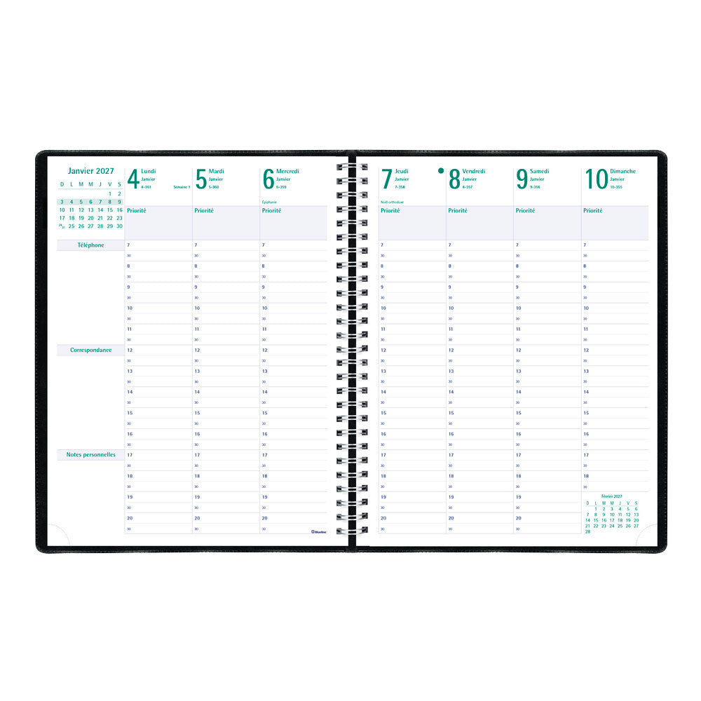 Timanager® Weekly/Monthly Appointment Book, 2027, French, 13 Months C5930.81FT-27 Blueline C5930.81FT