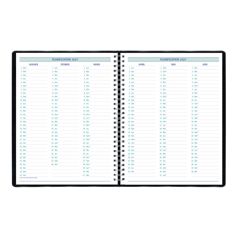 Timanager® Weekly/Monthly Appointment Book, 2027, French, 13 Months C5930.81FT-27 Blueline C5930.81FT