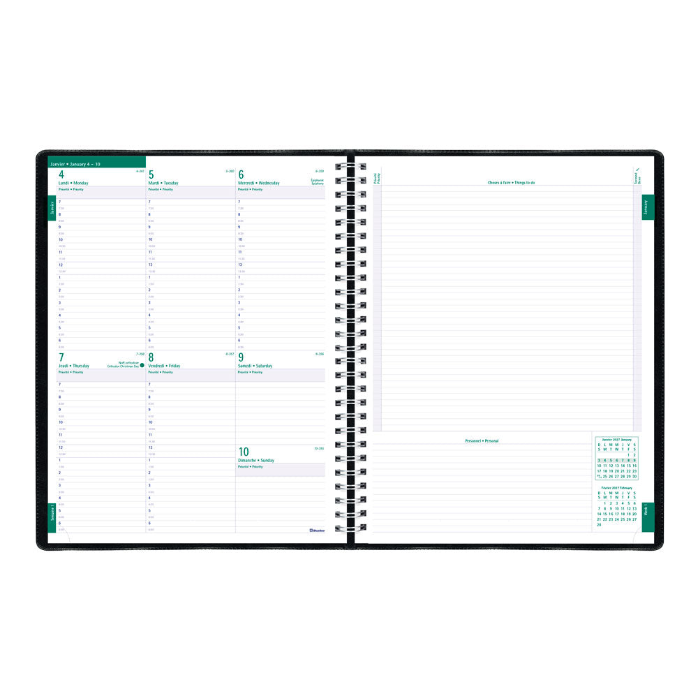 Timanager® Weekly/Monthly Appointment Book, 2027, Bilingual, 13 Months C5933.81BT-27 Blueline C5933.81BT